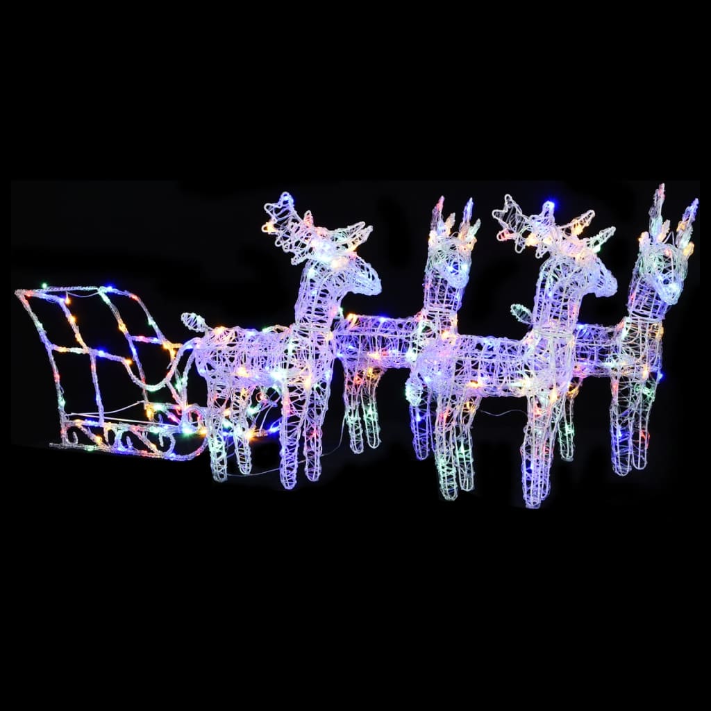 Vidaxl Decoration Reindeer e slitta 280x28x55 cm acrilico