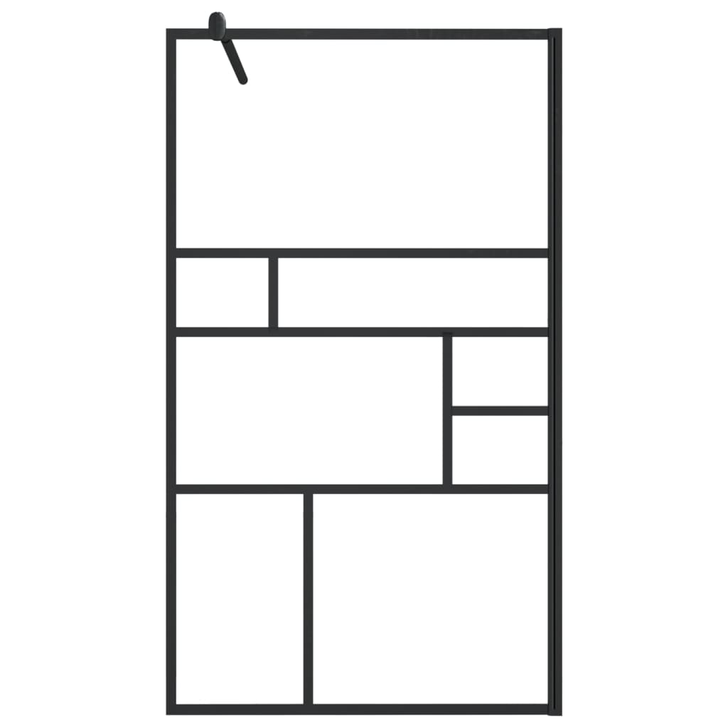 Vidaxl Walk-in shower wall 90x195 cm ESG-Glas Transparent and Black