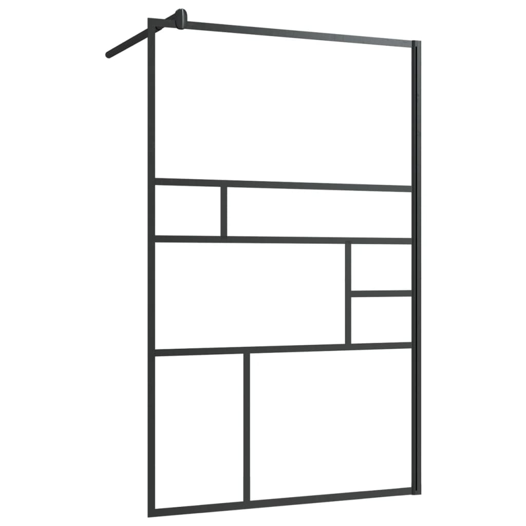 Vidaxl Walk-in shower wall 100x195 cm ESG-Glas Transparent and Black