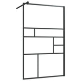 Vidaxl Walk-in shower wall 100x195 cm ESG-Glas Transparent and Black