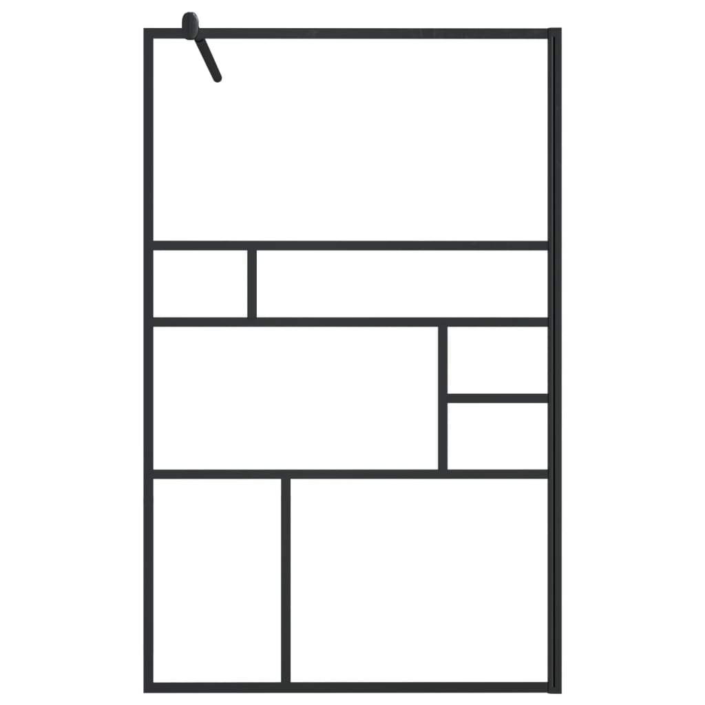 Vidaxl Walk-in shower wall 100x195 cm ESG-Glas Transparent and Black