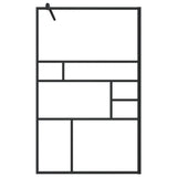 Vidaxl Walk-in shower wall 100x195 cm ESG-Glas Transparent and Black