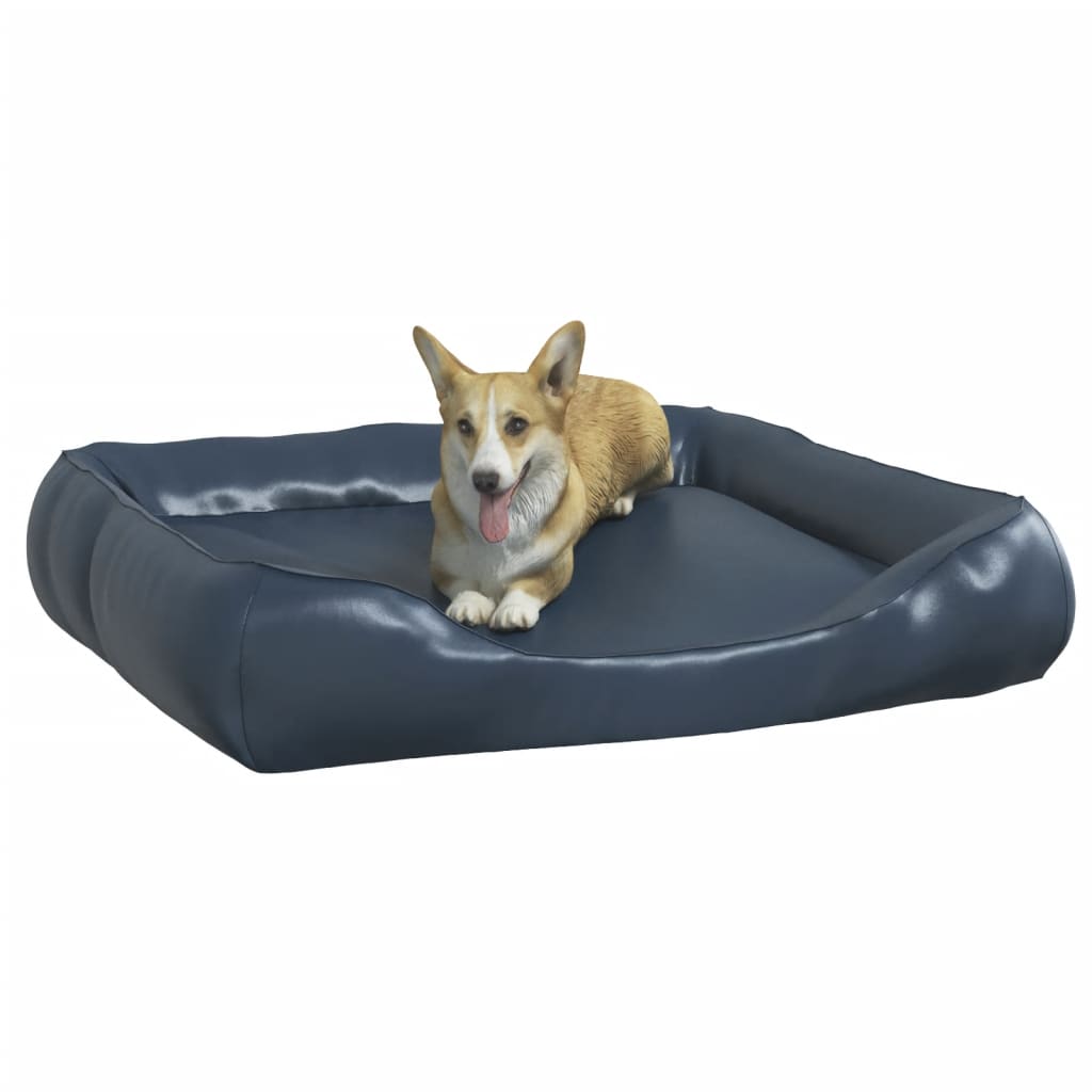 Vidaxl Hond Basket 105x80x25 cm kënschtlech Lieder donkel blo