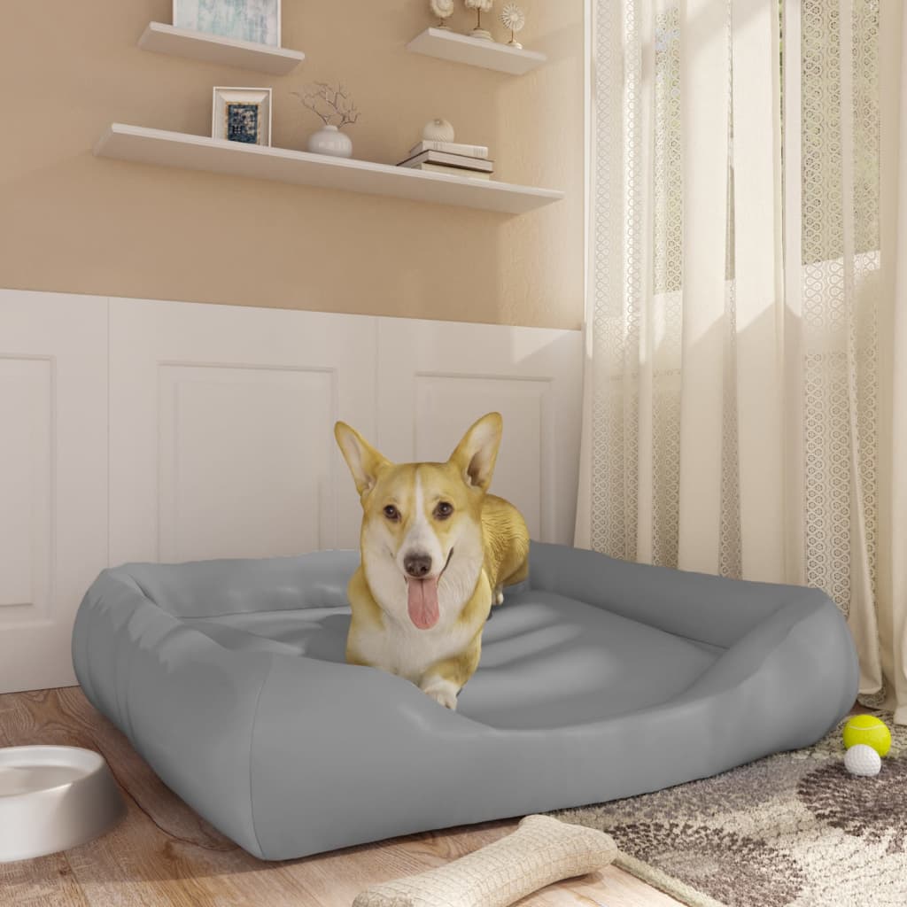 Vidaxl Dog Basket 80x68x23 cm in pelle artificiale grigio chiaro