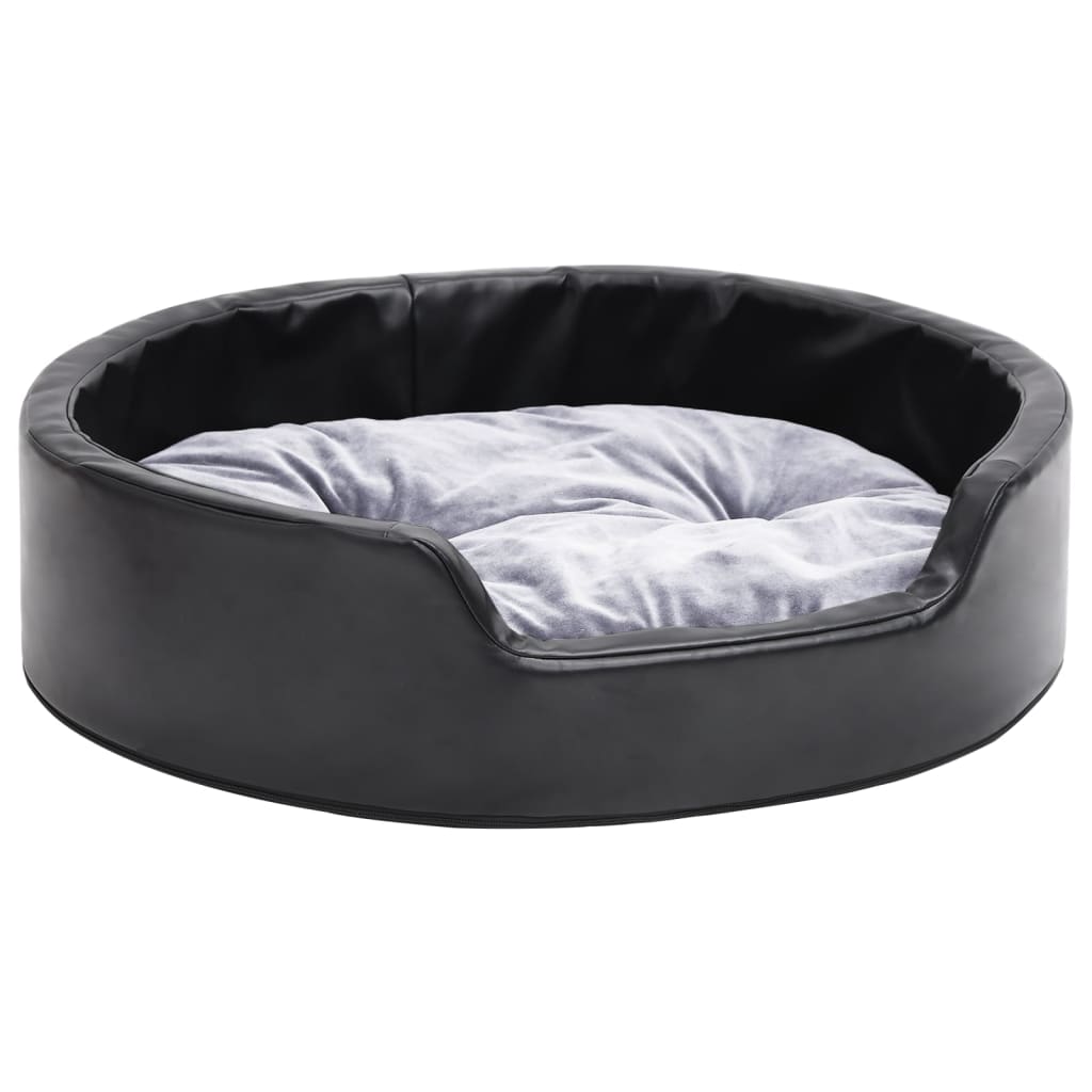 Vidaxl Dog Basket 69x59x19 cm plys og kunstig læder sort og grå