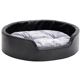Vidaxl Dog Basket 69x59x19 cm plys og kunstig læder sort og grå