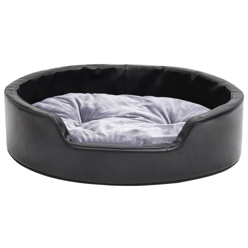 Vidaxl Dog Basket 69x59x19 cm plys og kunstig læder sort og grå