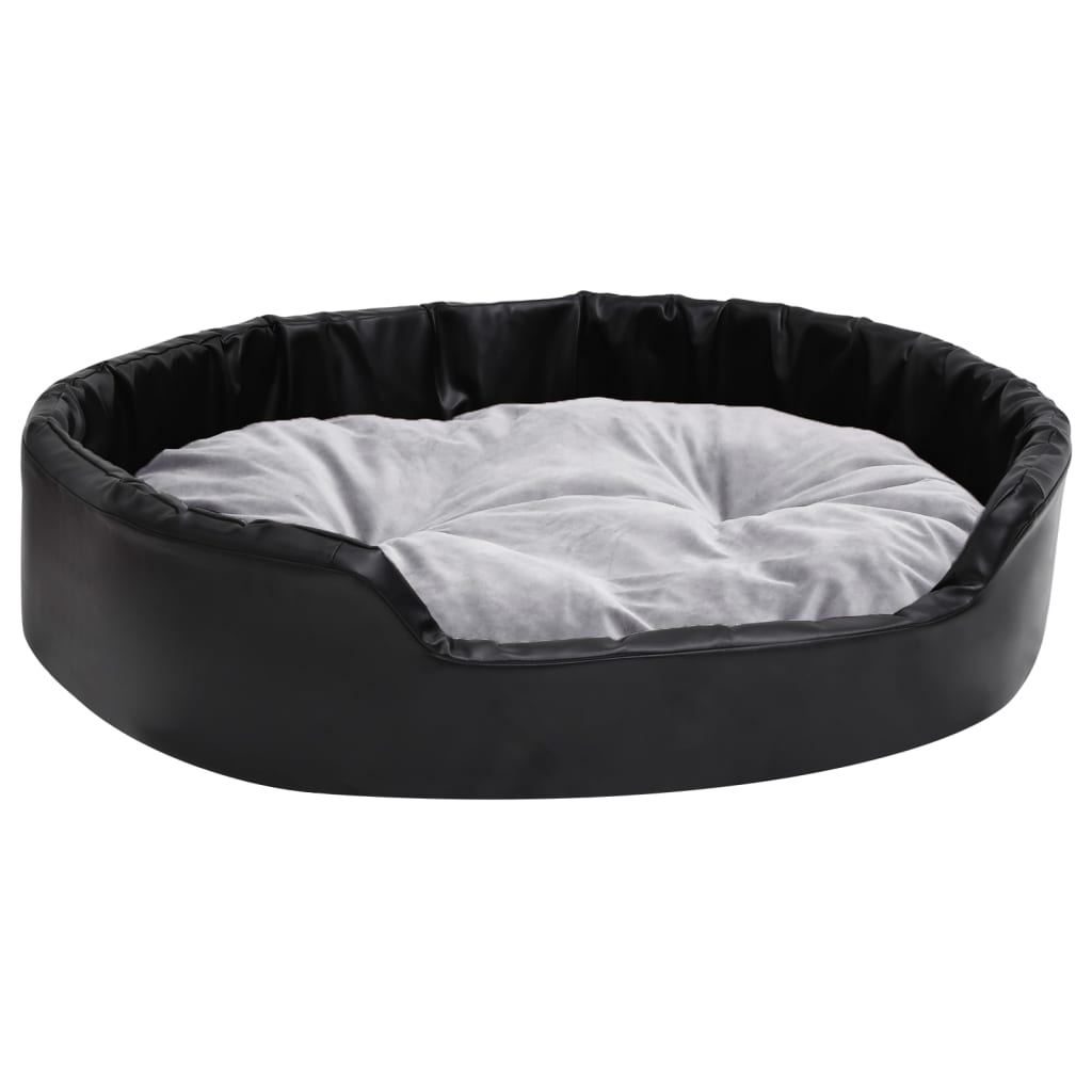 Vidaxl Dog Basket 90x79x20 cm plys og kunstig læder sort og grå