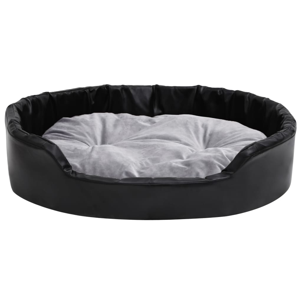 Vidaxl Dog Basket 90x79x20 cm plys og kunstig læder sort og grå