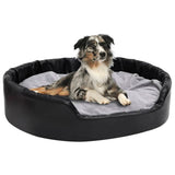Vidaxl Dog Basket 99x89x21 cm plys og kunstig læder sort og grå
