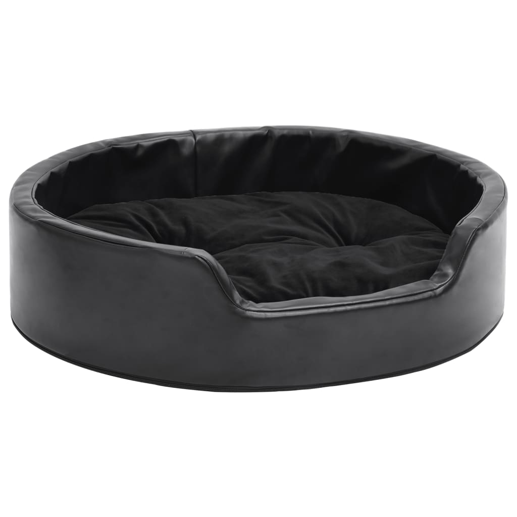 Vidaxl dog basket 69x59x19 cm Plush and artificial leather black