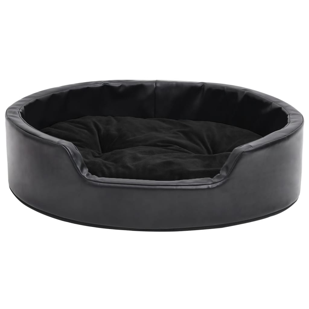 Vidaxl dog basket 69x59x19 cm Plush and artificial leather black