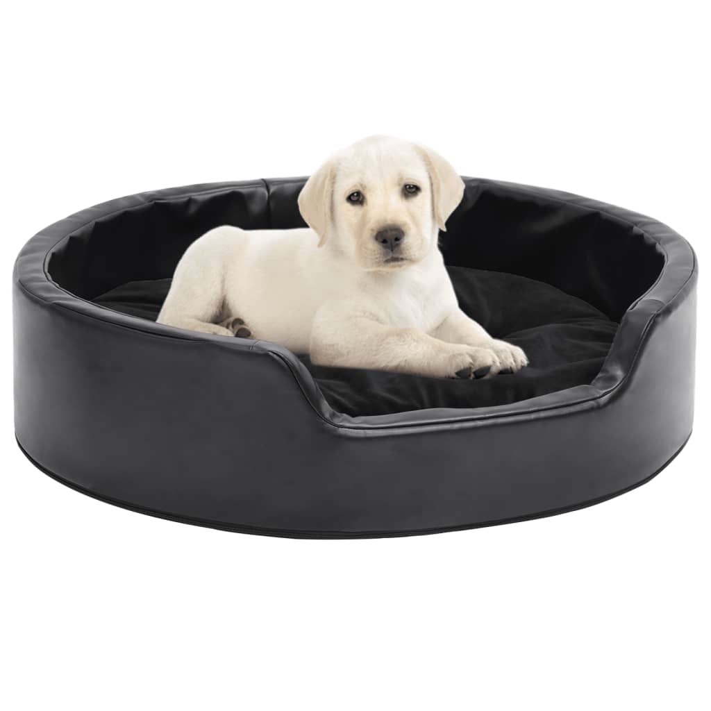 Vidaxl dog basket 69x59x19 cm Plush and artificial leather black