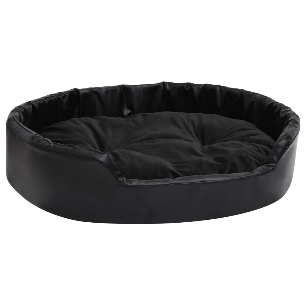 Vidaxl hundekurv 90x79x20 cm plysj og kunstig skinn svart