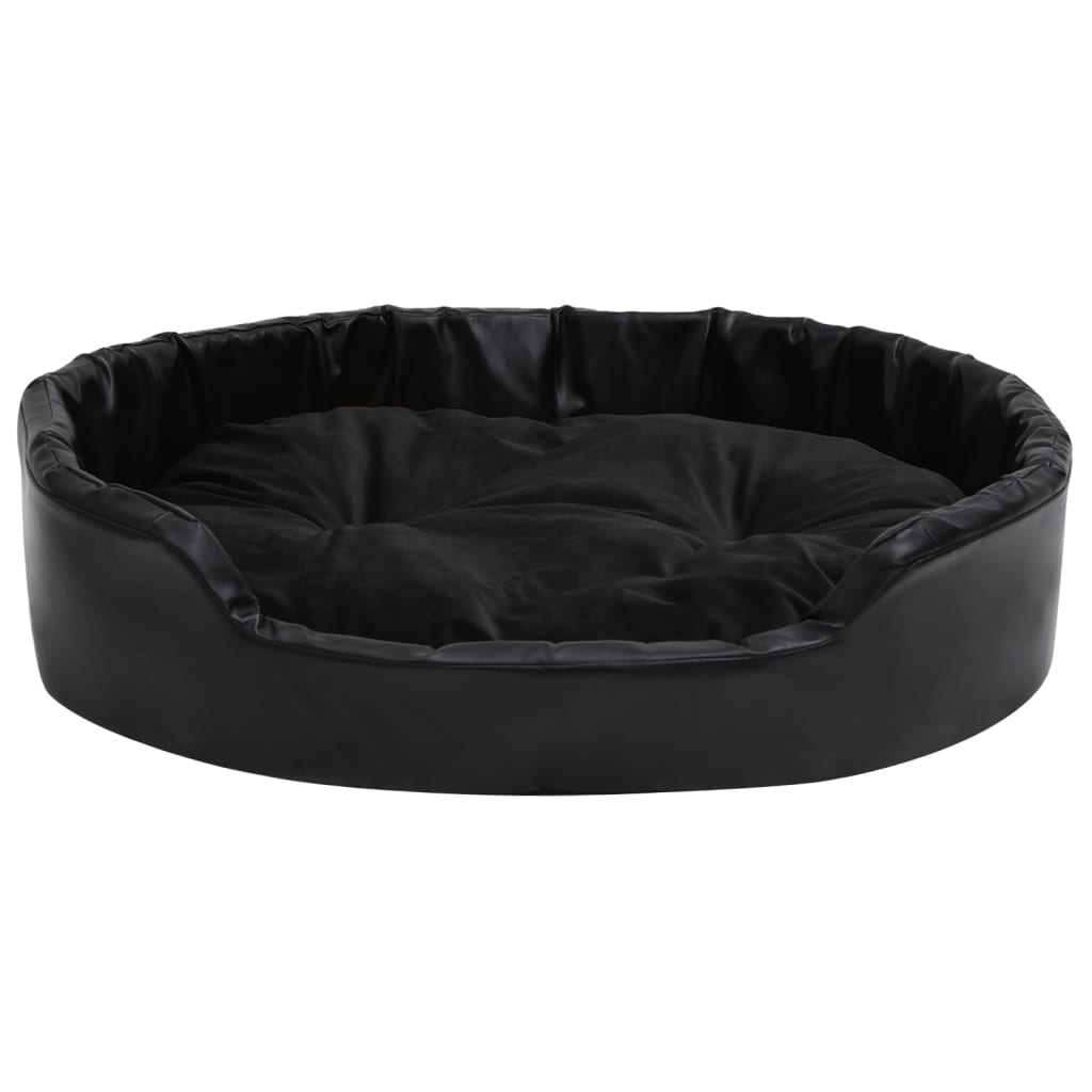 Vidaxl hundekurv 90x79x20 cm plysj og kunstig skinn svart