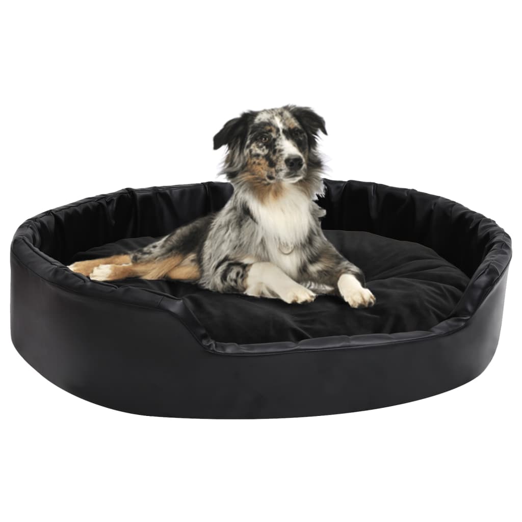 Vidaxl hundekurv 90x79x20 cm plysj og kunstig skinn svart