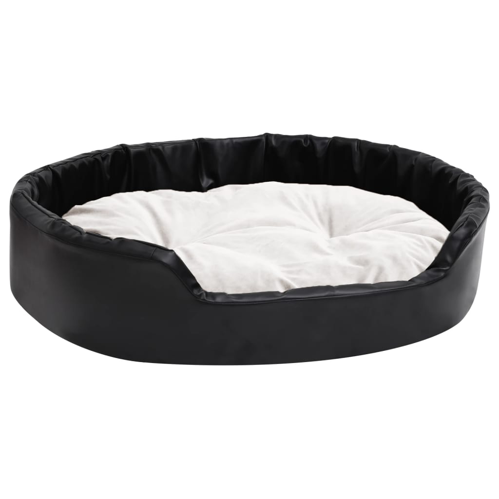 Vidaxl Hond Basket 90x79X2x cm Plush a kënschtlech Lieder schwaarz a bige