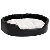 Vidaxl Hond Basket 90x79X2x cm Plush a kënschtlech Lieder schwaarz a bige