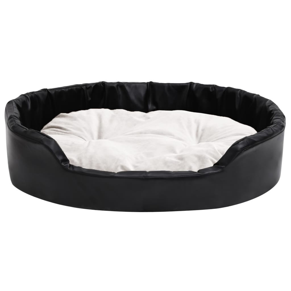Vidaxl Hond Basket 90x79X2x cm Plush a kënschtlech Lieder schwaarz a bige