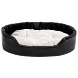 Vidaxl Hond Basket 90x79X2x cm Plush a kënschtlech Lieder schwaarz a bige