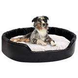 Vidaxl Hond Basket 90x79X2x cm Plush a kënschtlech Lieder schwaarz a bige
