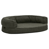 Vidaxl Dog Bed Ergonomic Linen-Look 75x53 cm fleece mørkegrå