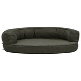 Vidaxl Dog Bed Ergonomic Linen-Look 75x53 cm fleece mørkegrå