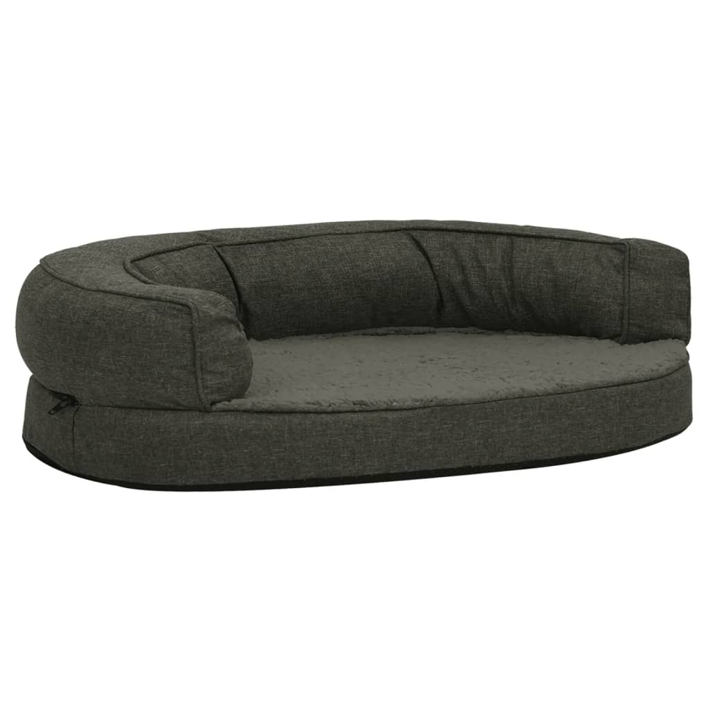 Vidaxl psí postel ergonomická prádlo vypadat 90x64 cm Fleece Dark Grey