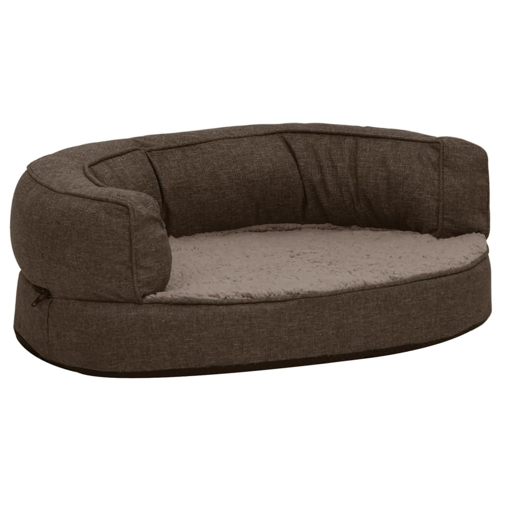 Vidaxl psí postel ergonomická prádlo-pohled 60x42 cm Fleece Brown