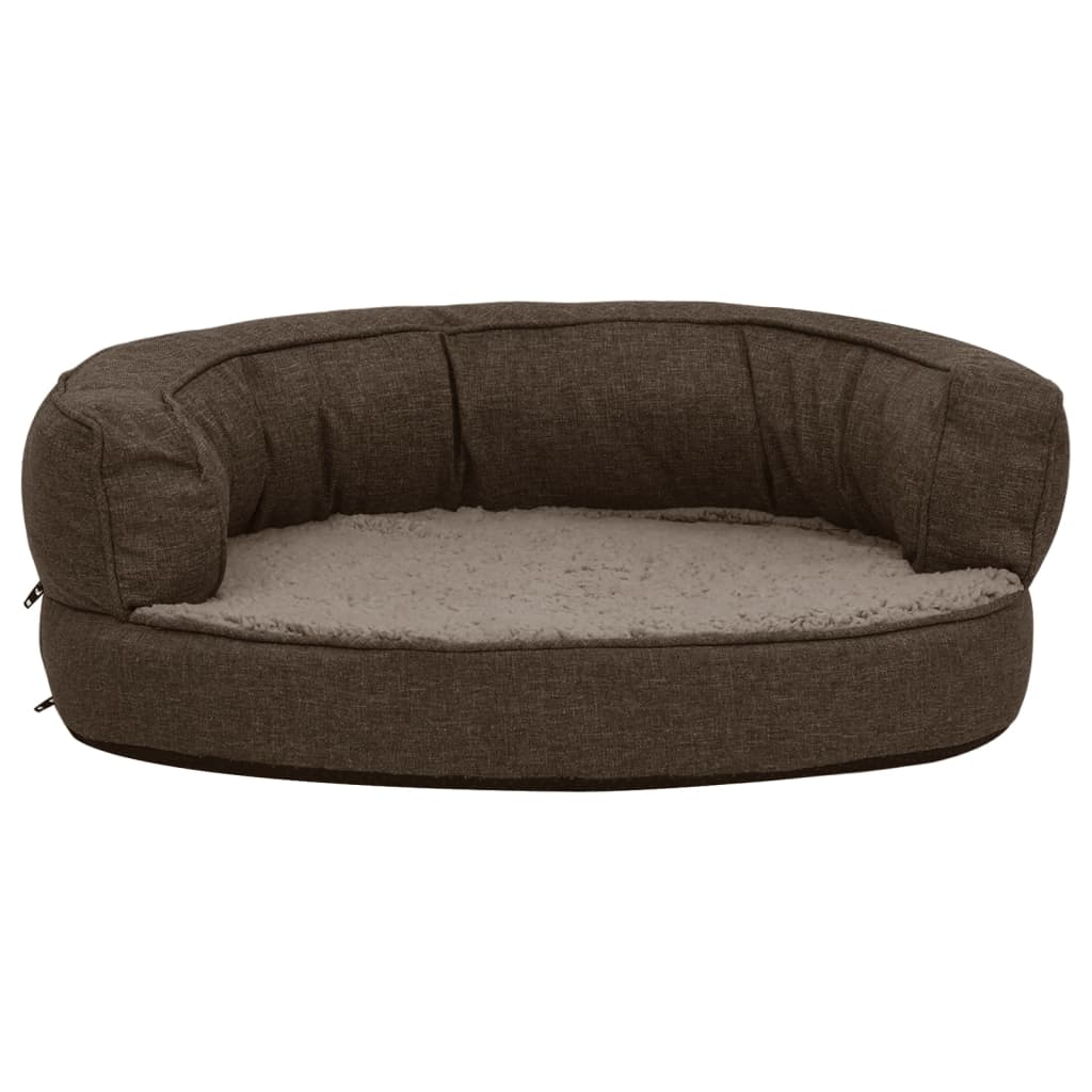 Vidaxl psí postel ergonomická prádlo-pohled 60x42 cm Fleece Brown