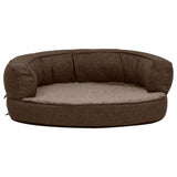 Vidaxl psí postel ergonomická prádlo-pohled 60x42 cm Fleece Brown