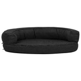 Vidaxl Hundebett Ergonomische Leinen-Look 75x53 cm Fleece Schwarz