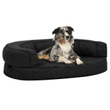 Vidaxl Hundebett Ergonomische Leinen-Look 75x53 cm Fleece Schwarz