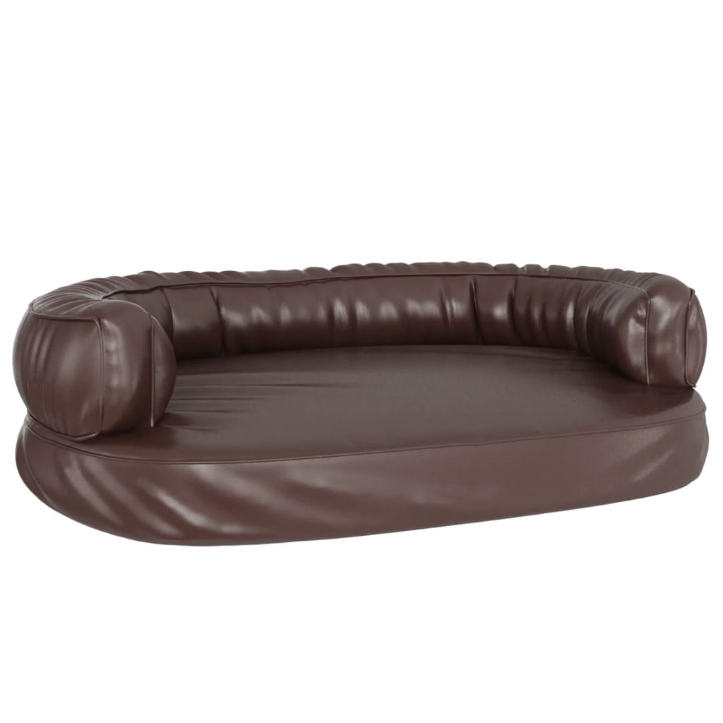 Cestino per cani Vidaxl con schiuma ergonomica 88x65 cm in pelle artificiale marrone