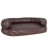 Cestino per cani Vidaxl con schiuma ergonomica 88x65 cm in pelle artificiale marrone