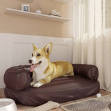 Cestino per cani Vidaxl con schiuma ergonomica 88x65 cm in pelle artificiale marrone