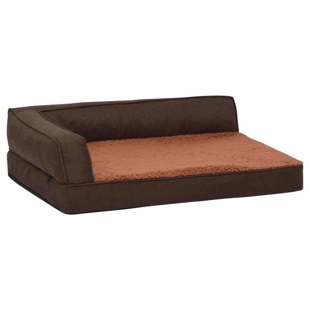 Vidaxl psí postel ergonomická prádlo-pohled 60x42 cm Fleece Brown