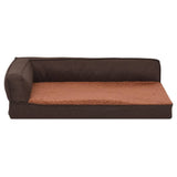 Vidaxl psí postel ergonomická prádlo-pohled 60x42 cm Fleece Brown