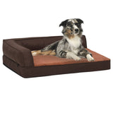 Vidaxl psí postel ergonomická prádlo-pohled 60x42 cm Fleece Brown