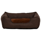 VidaXL dog basket linen look 85.5x70x23 cm fleece brown
