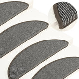 Esteras de escalera de Vidaxl 15 st 56x17x3 cm semi -lunes