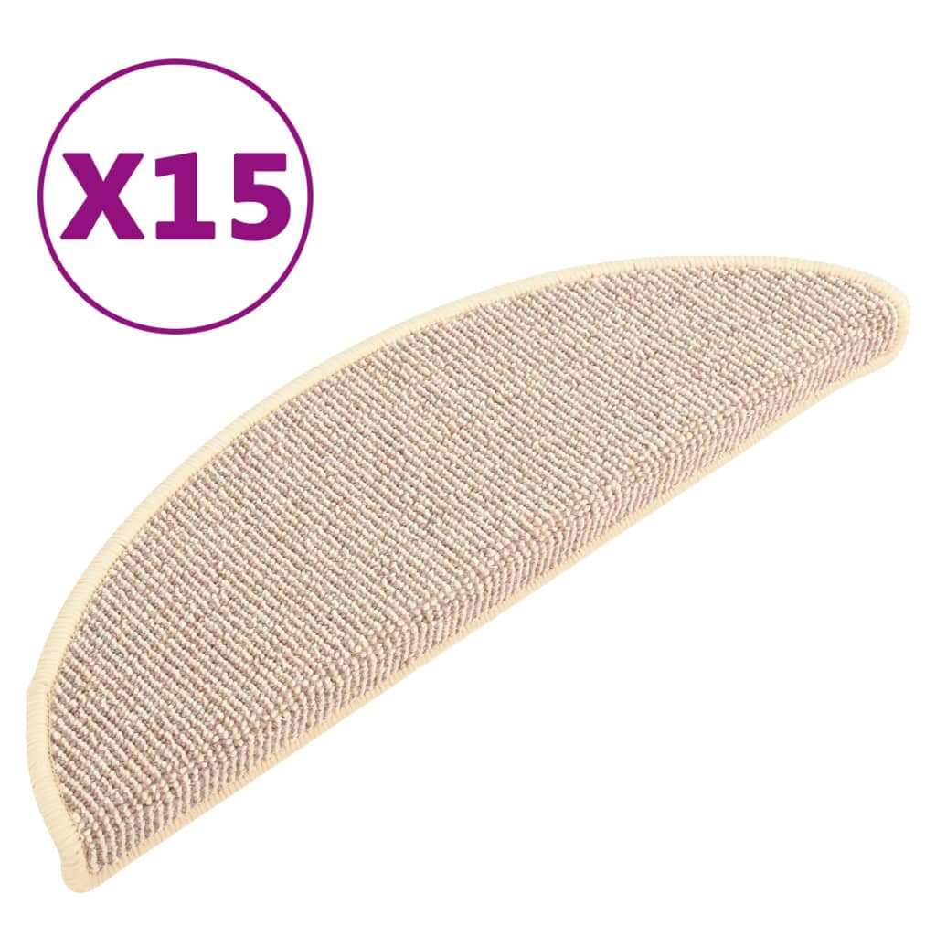 Vidaxl Stair Mats 15 ST 56X17X3 CM bílá a hnědá hemisféra
