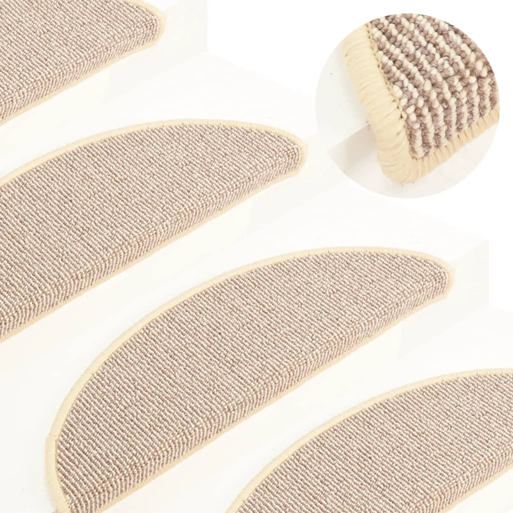 Vidaxl Stair Mats 15 ST 56X17X3 CM bílá a hnědá hemisféra