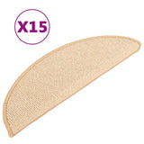 Vidaxl Stair Mats 15 st 56x17x3 cm crème hemisfär