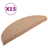 Vidaxl Schodišťové rohože 15 st 65x21x4 cm světle hnědá