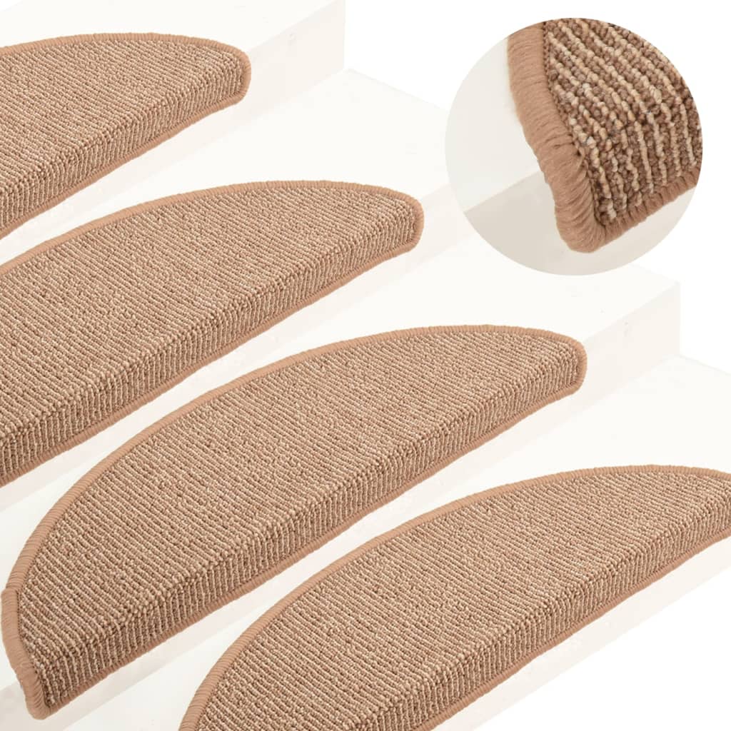 Vidaxl Schodišťové rohože 15 st 65x21x4 cm světle hnědá