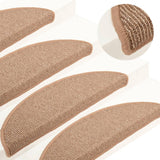 Vidaxl Schodišťové rohože 15 st 65x21x4 cm světle hnědá