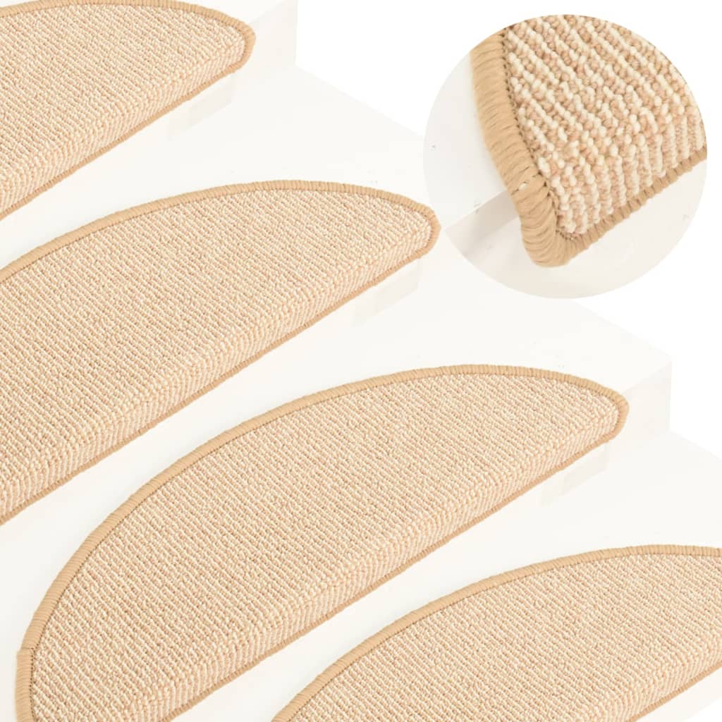 Vidaxl stair mats 15 st 65x21x4 cm cream -colored