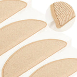 Vidaxl stair mats 15 st 65x21x4 cm cream -colored