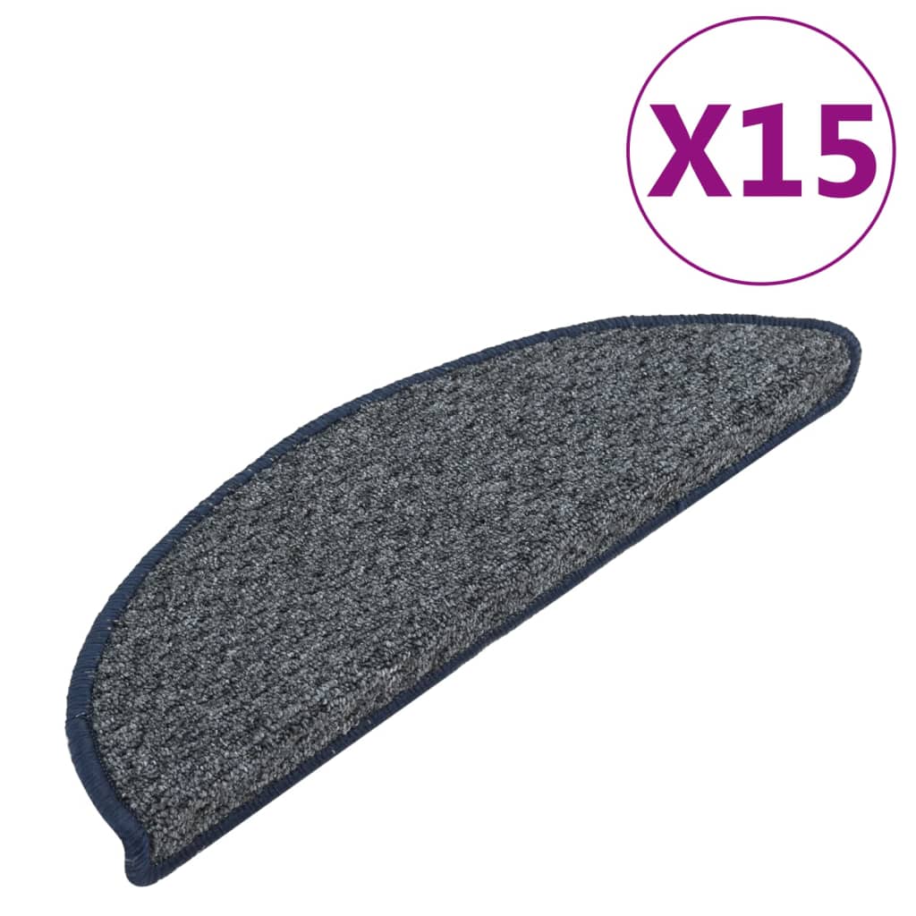 Podstavki za stopnice Vidaxl 15 St 56x17x3 cm temno modra
